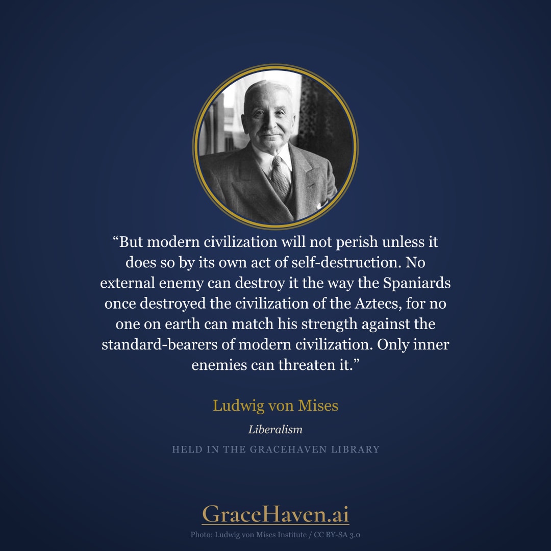 Quote — Mises on Civilizational Decline